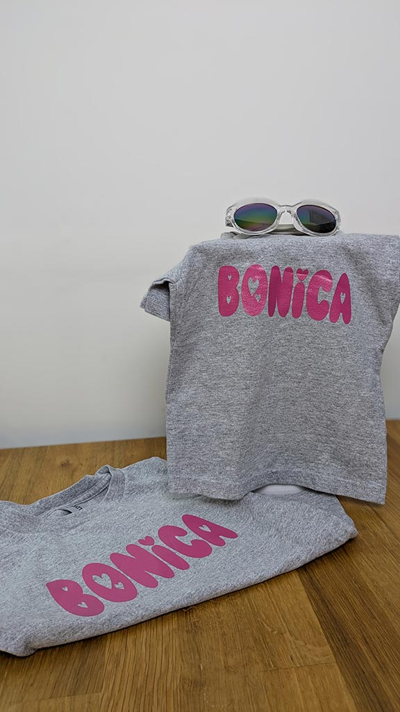 Custom t-shirt with word Bonica